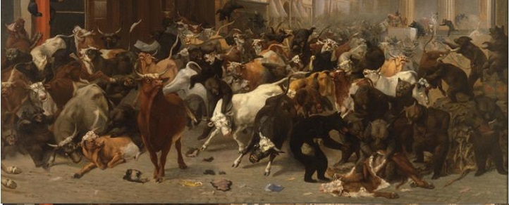 The Bulls & Bears in the Market Art painting by William H. Beard